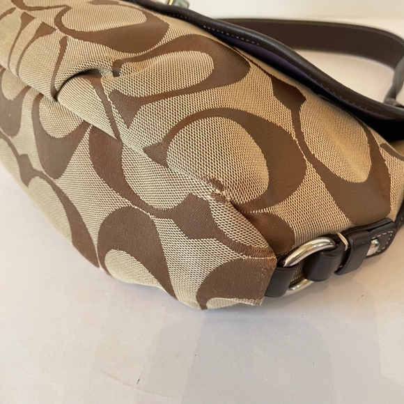 Coach Khaki Signature Canvas Convertible Flap Duffle Shoulder Crossbody Bag - Picture 13 of 16